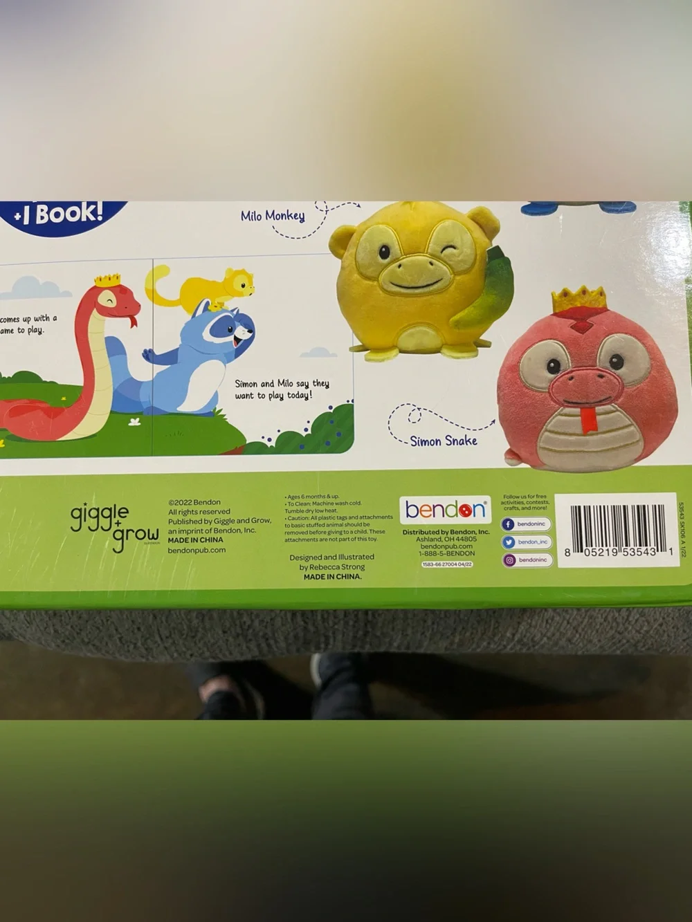 Colors & Shapes Book Gift Set: Riley Raccoon, Milo Monkey, Simon Snake, & Book